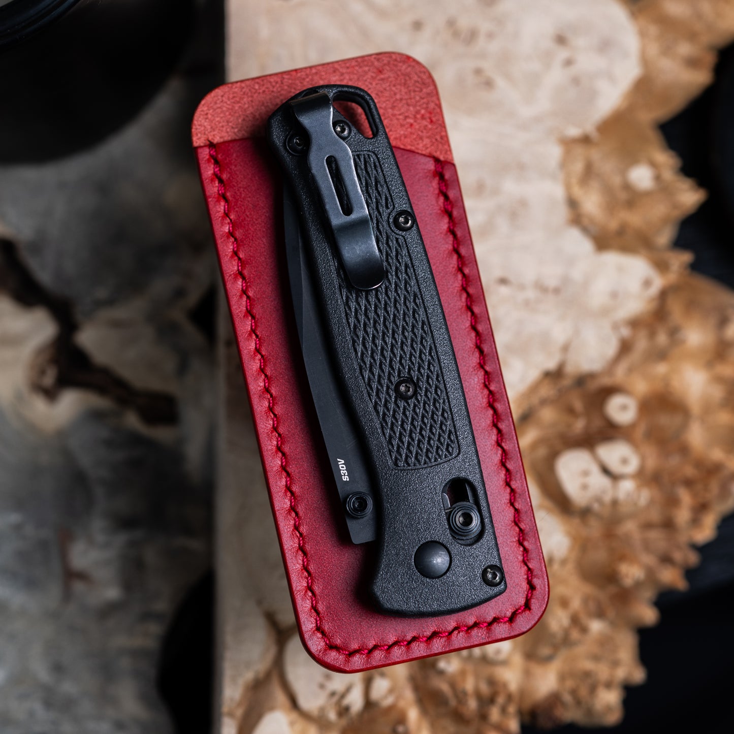LEATHER KNIFE SLIP - RED APOLLO