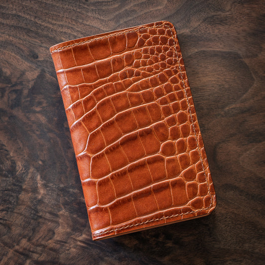 FIELD WALLET - COGNAC GATOR